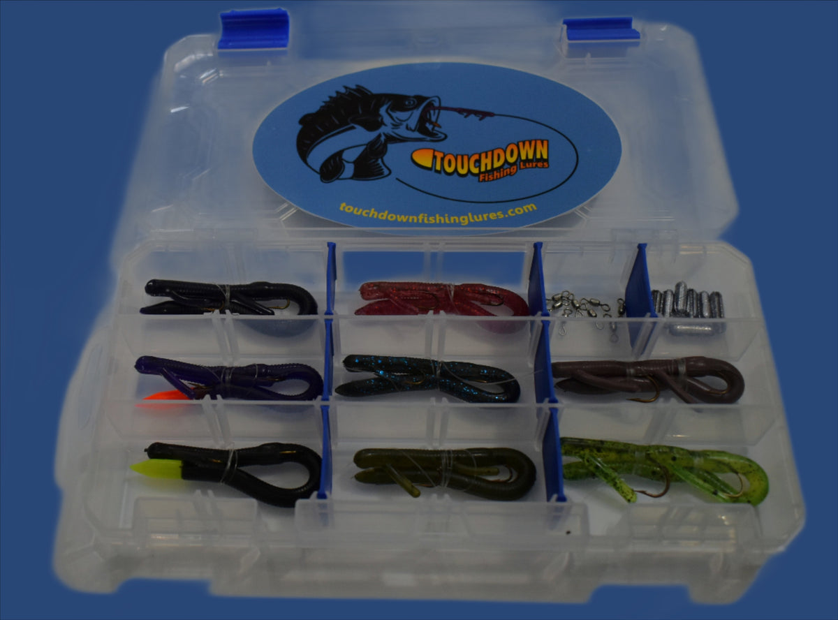 Touchdown Jar Small Tackle Variety Pack loaded with 2 Pro Series Touchdown Lures, 4 ...